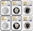 2025 S Morgan & Peace Silver Dollars 6 Coin Set NGC MS/PF/RP 70 FDOI Ultra Cameo