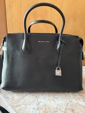 Michael Kors borsa a mano donna nera pelle, tracolla zip, doppio manico