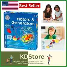Electric Motor & Generator STEM Kit for Kids Ages 8+ | 25 Experiments with Co...