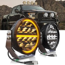 Round Led Offroad Lights 6.5 In 2pc 140w With White Amber Drl Spot-flood Co... Round Led Offroad Lights 6.5 In 2pc 140w With White Amber Drl Spot-flood Co...