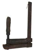alte Schraubzwinge Schraubklemme Holzgriff Spannzwinge Klemmzwinge gro&szlig;