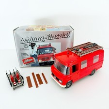 Schuco Mercedes 408 Feuerwehr Auto Vintage Rarität in OVP 1:16