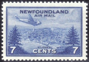 1943 Newfoundland Air Mail Scott C19 Airplane Lockheed-14 over St John MNH/EF/OG