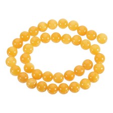 38 Pcs 10mm Natural Stone Beads Round Gemstone Quartz Beads Yellow