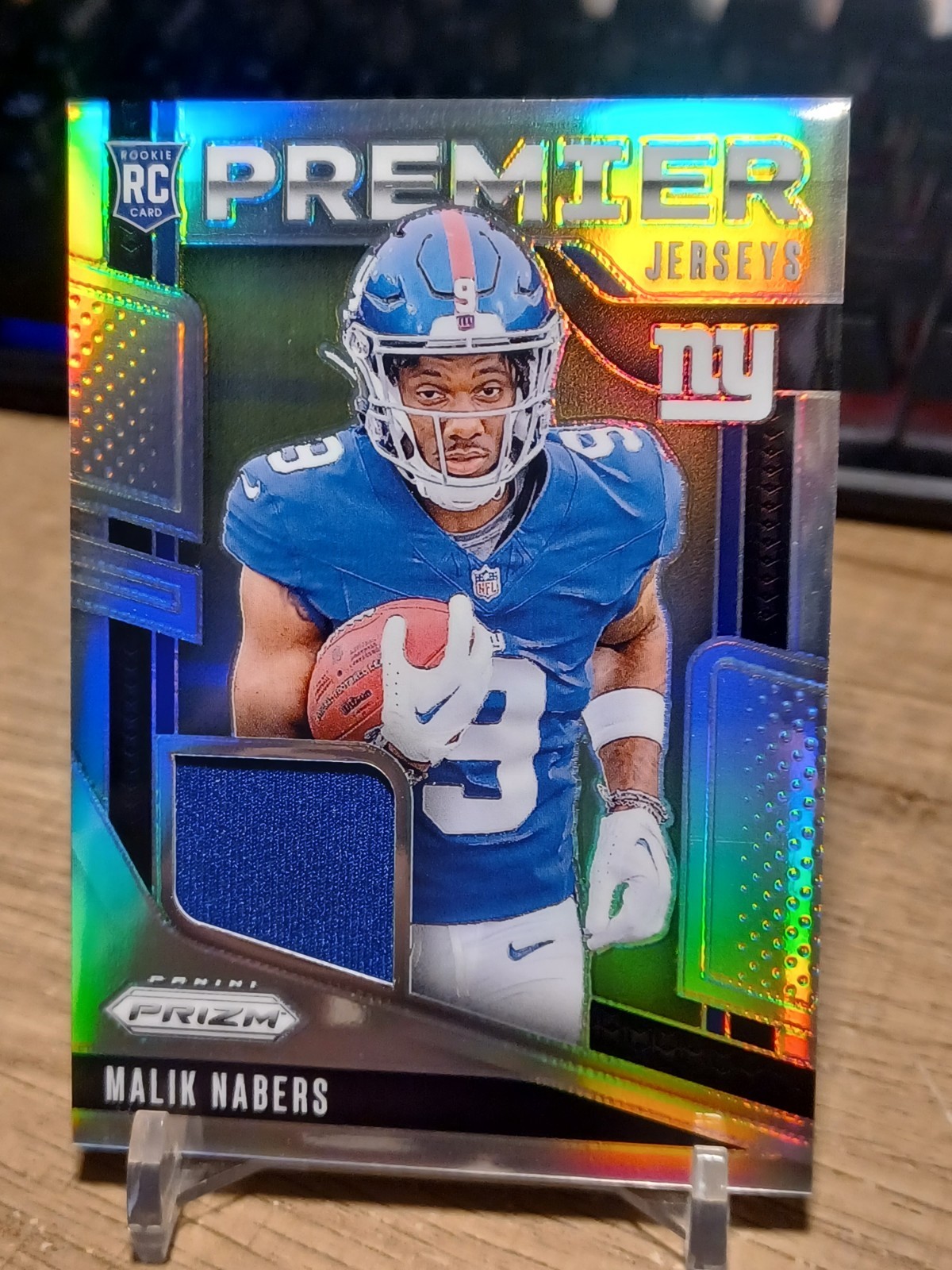 2024 Panini Prizm Malik Nabers Premier Jerseys RC Refractor #PJ-MNS NY Giants