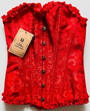 CORSET TOP Lace-Up Overbust Bustier / RED / Women s Size XXS / NEW WITH TAGS