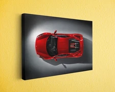 Ferrari Red Supercar Canvas Print - Exotic Sports Car Wall Art for Garage