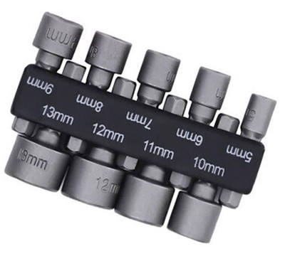 9-teiliges metrisches Sechskant-SET Bit Sechskant Hauptschlüssel Steckschlüssel 1/4 Antrieb Handwerkzeug UK