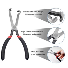 8 In Electrical Disconnect Pliers Fuel Line Clip Spark Plug Removal Repair Tool