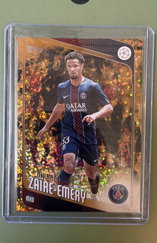 2025-26 Topps Uefa Club Competitions - Warren Zaire-Emery #170 Gold Inferno /50