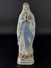 Antica Statua Sacra Figura Madonna In Porcellana 37cm Epoca Inizio XXSec.