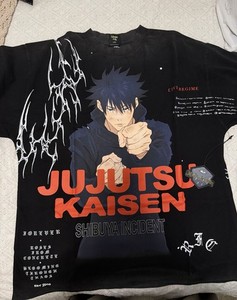 Civil Regime Jujutsu Kaisen Shibuya Incident Black Graphic Megumi T-Shirt L