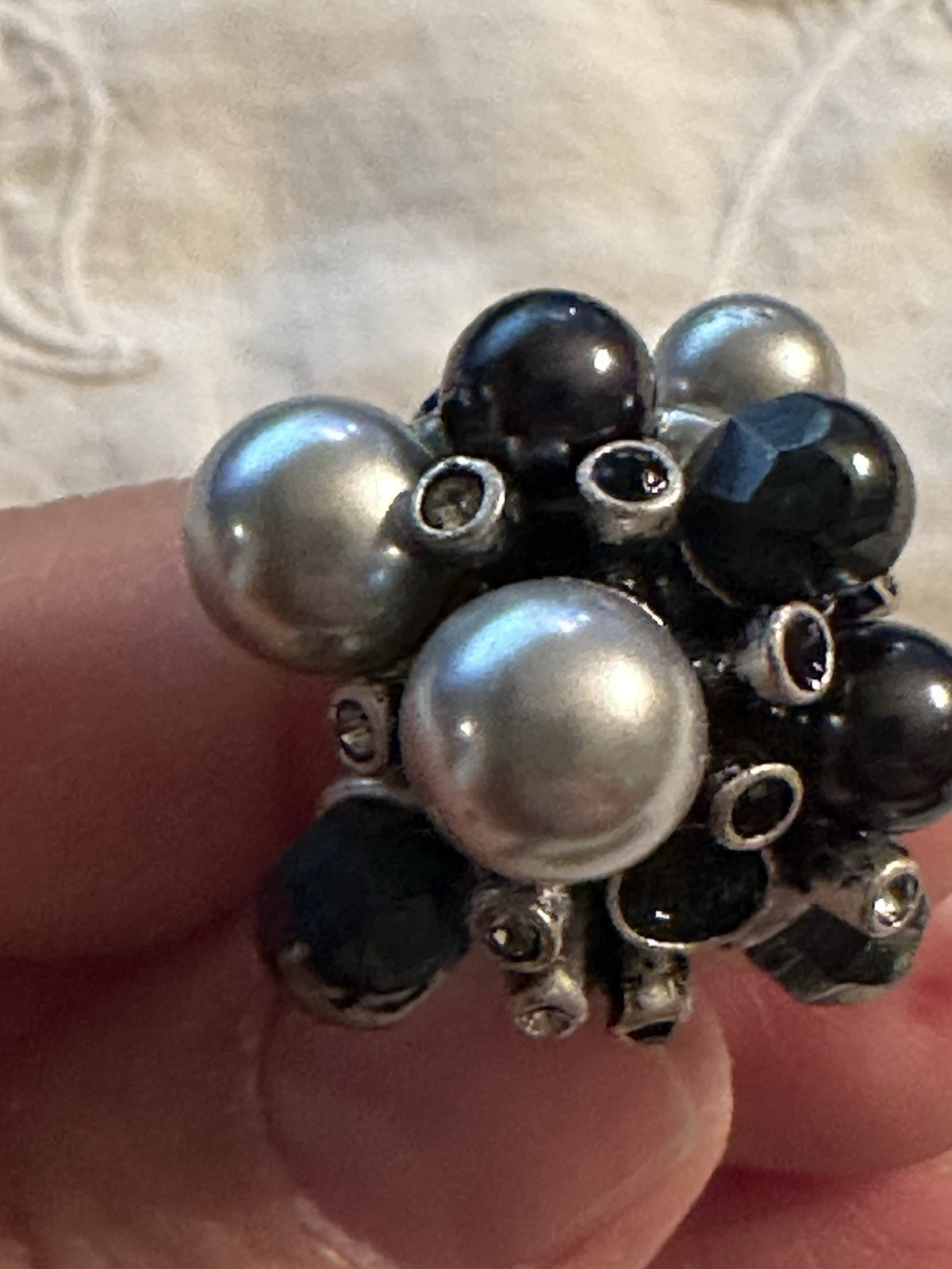 Chico’s Grape Ring Silver Tone Statement Ring Sma… - image 1