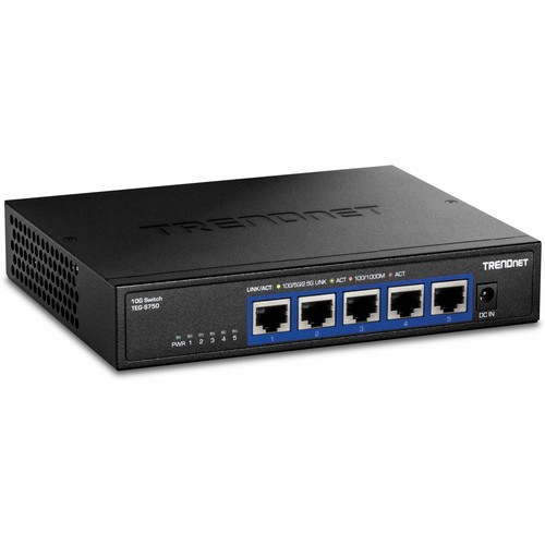 TRENDnet 5-Port 10G Switch, 5 x 10G RJ-45 Ports, 100Gbps Switching Capacity,
