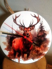 8"   RED DEER STAG CLOCK - HUNTING - SHOOTING - FIELDSPORTS