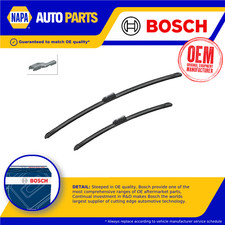 2x Wiper Blades (Pair) Flat / Aero type fits BMW Front Set Windscreen Bosch New