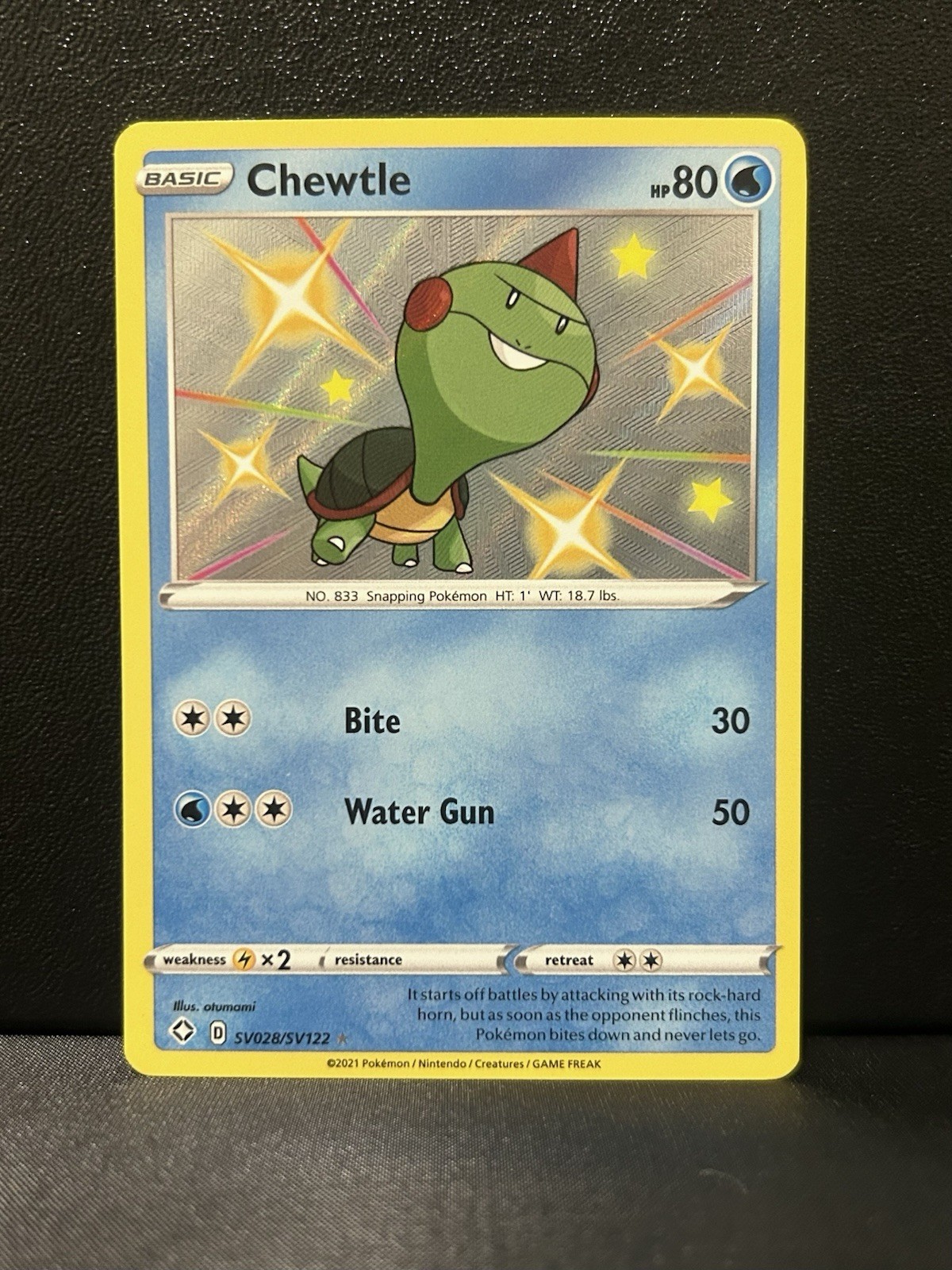 Pokémon TCG Chewtle Shiny Vault Shining Fates SV028/SV122 NM