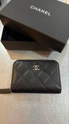 CHANEL Classic Zip Coin Case Black Caviar Skin