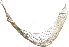 Cotton Rope Hammocks with Wood Spreader,Traditional Hand Woven Children Hammock