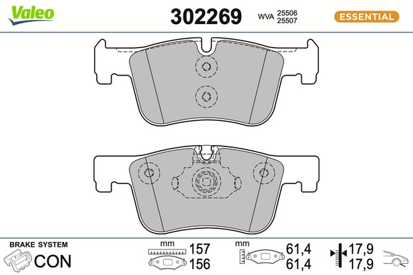 Bremsbelagsatz Scheibenbremse Essential Valeo 302269 FüR BMW 3Er Touring F31 F30-image