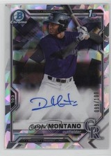 2021 Bowman Chrome Prospects Atomic Refractor 99/100 Daniel Montano Auto x2o