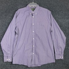 Eddie Bauer Mens Large Wrinkle Resistant Relaxed Fit Long Sleeve Button Shirt