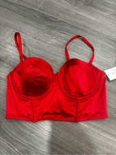 Auden Red Satin Longline Underwire Bustier