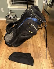 Snake Eyes Blue/Black Carry Stand Bag w/ Rain Cover & 7-Way Club Divider (L@@K)