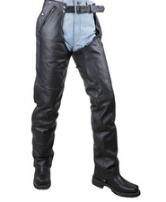 RIDERS STONE AUTHENTIC BLACK LEATHER CHAPS 4XL
