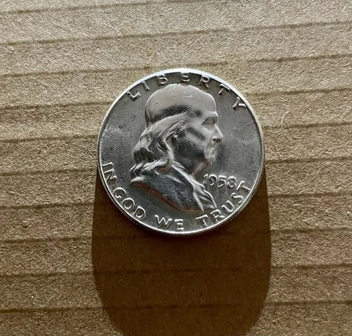 1958 Franklin Half Dollar Silver 50C Philadelphia Mint Uncirculated KM#199