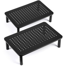Loteyike Tv/Monitor Riser Desktop Stand Flat Screen Sturdy Metal Laptop