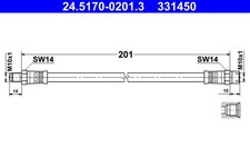 2x Bremsschlauch ATE 24.5170-0201.3/2x für BMW 3er E30 5er E28 E34 E36 Touring
