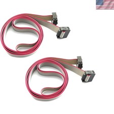 High Quality 1m Flat Ribbon Cable, 2 Row 10 Pin IDC Female-to-Female, 300V Power