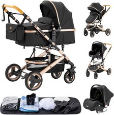 3 in 1 Prams , Foldable Lightweight Baby Stroller  birth to 4, Adjustable