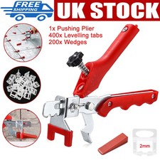 400Pcs Tile Levelling System Kit Reusable Tile Spacer Wedge Clip Floor Wall Tool