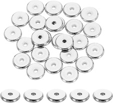 50 Pcs Stainless Steel Spacer Beads, 10mm Flat Round Beads Metal Heishi Bead ...
