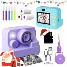 Kids Mini Instant Print Camera with 2 Rolls Print Paper Thermal Printer Portable