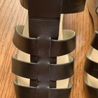 Worishofer BEVERLY Women's BLACK leather Cork Wedge strap Sandal 8M — photo 2