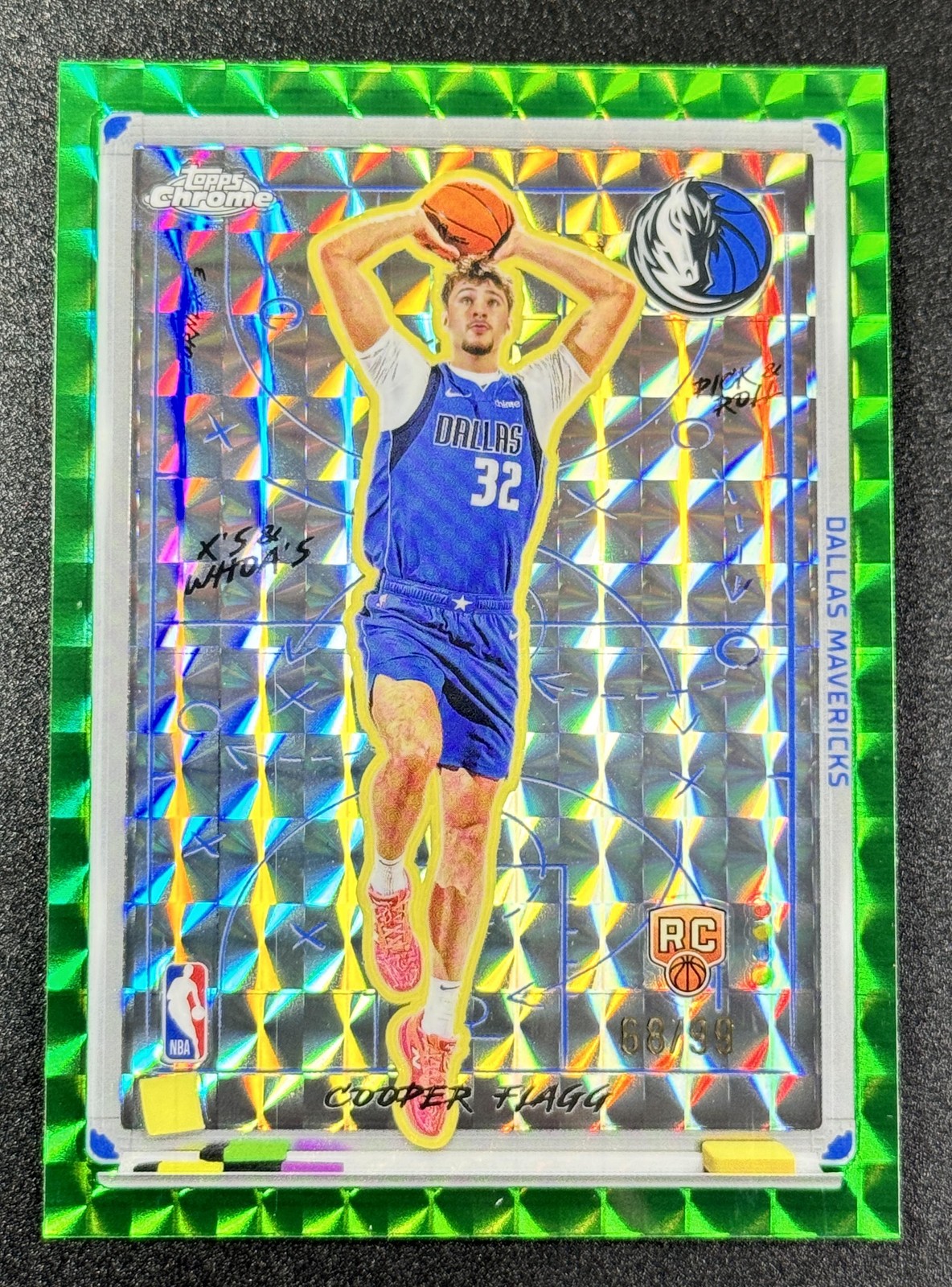 2025-26 Topps Chrome Cooper Flagg RC Rookie X's & Whoa's Green Geometric /99