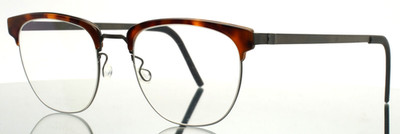 LINDBERG Strip 9863 Col 10 Havana Pewter Mens Browline Eyeglasses 51-20-145 B:42