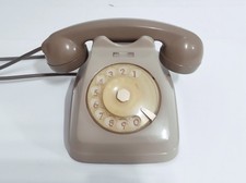 Telefono vintage fisso casa AUSO SIEMENS grigio disco rotella antico anni 70 80