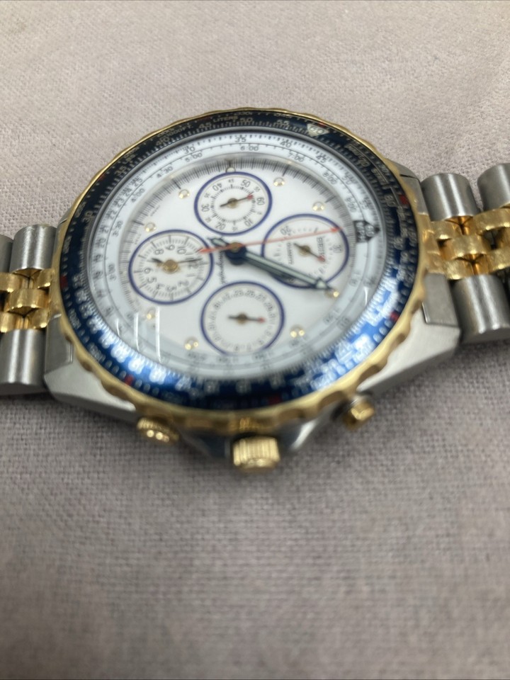 Montre Seiko Chronograph Homme – Avec Alarme, Modèle 7T34-6A00, Occasion