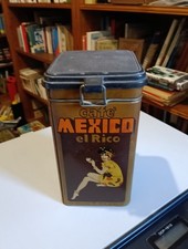 Scatola vintage in latta con chiusura a molla -  Caffè Mexico el Rico - Anni 70