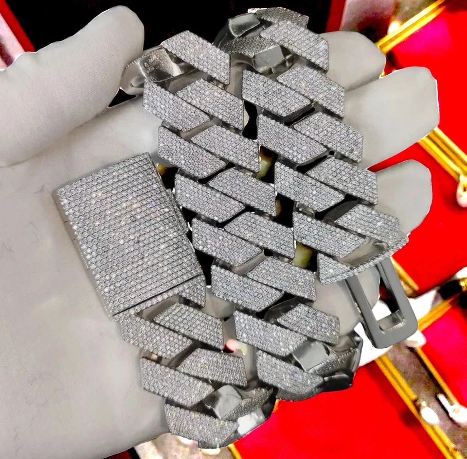 Тяжелое кубинское звено 20 мм — серебряная цепь питания (22 дюйма) - Изображение 2 из 2