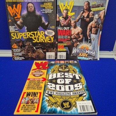 WWE Magazines x3 2008 - 2010 Undertaker John Cena Hardy Boyz Orton CM Punk Divas