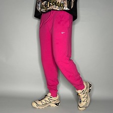 Vintage Y2K Nike Sweatpants Mens M Pink White Swoosh Cotton Joggers