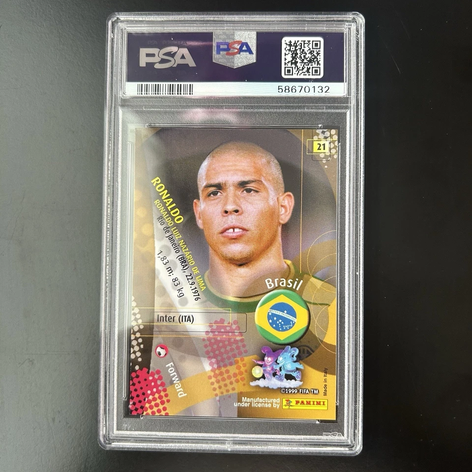2002 Ronaldo #21 Panini World Cup Card Korea / Japan Exclusive PSA 9 Mint - Image 3 of 4