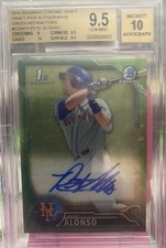 2016 Bowman Chrome Draft Pete Alonso Green Refractor /99 BGS 9.5 Gem Mint