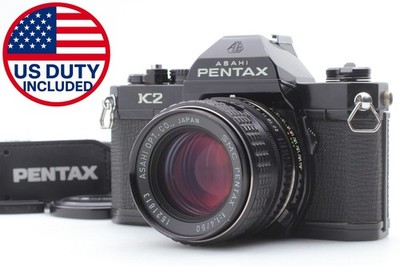 [N MINT] Pentax K2 Black SLR 35mm Film Camera + SMC P 50mm F/1.4 Lens From JAPAN