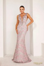 Terani Couture - Stunning Lace Mermaid Gown In Rose Silver - Style: 2410